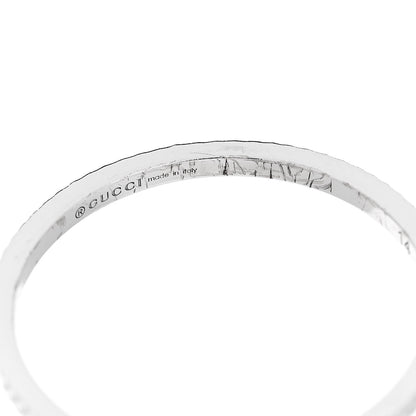 Gucci 18K White Gold Diamond Running G Charm Ring 54 6.75 4 of 7