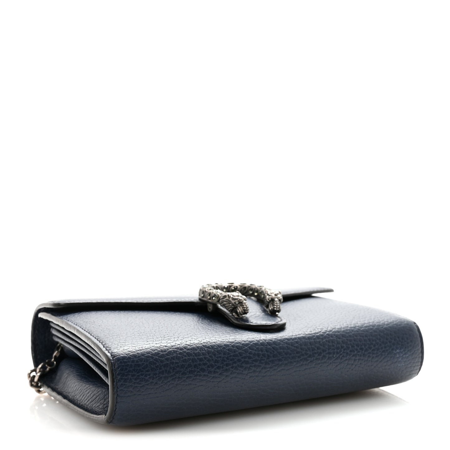 Dollar Calfskin Crystal Mini Dionysus Chain Wallet Blue Agata Black Diamond
