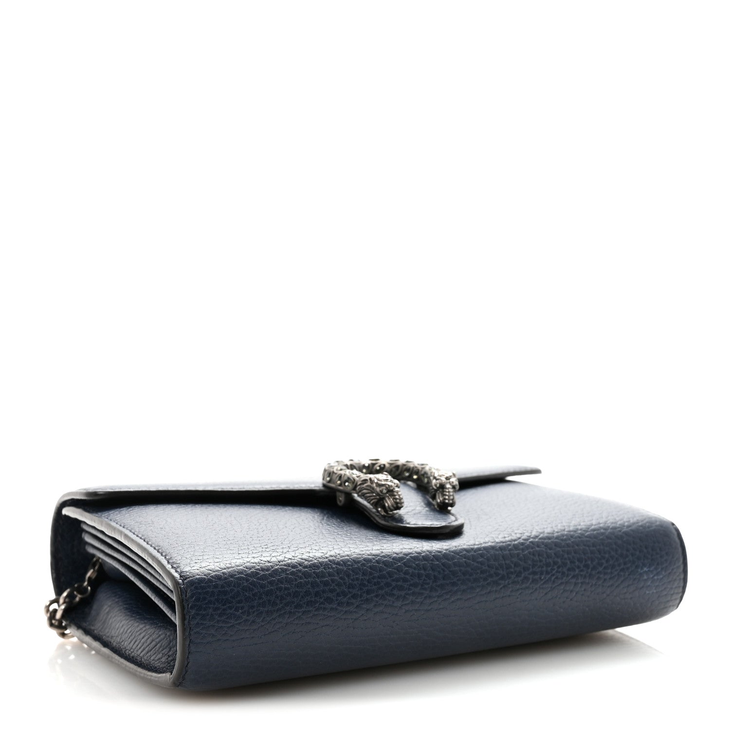 Gucci Dollar Calfskin Crystal Mini Dionysus Chain Wallet Blue Agata Black Diamond 4 of 10