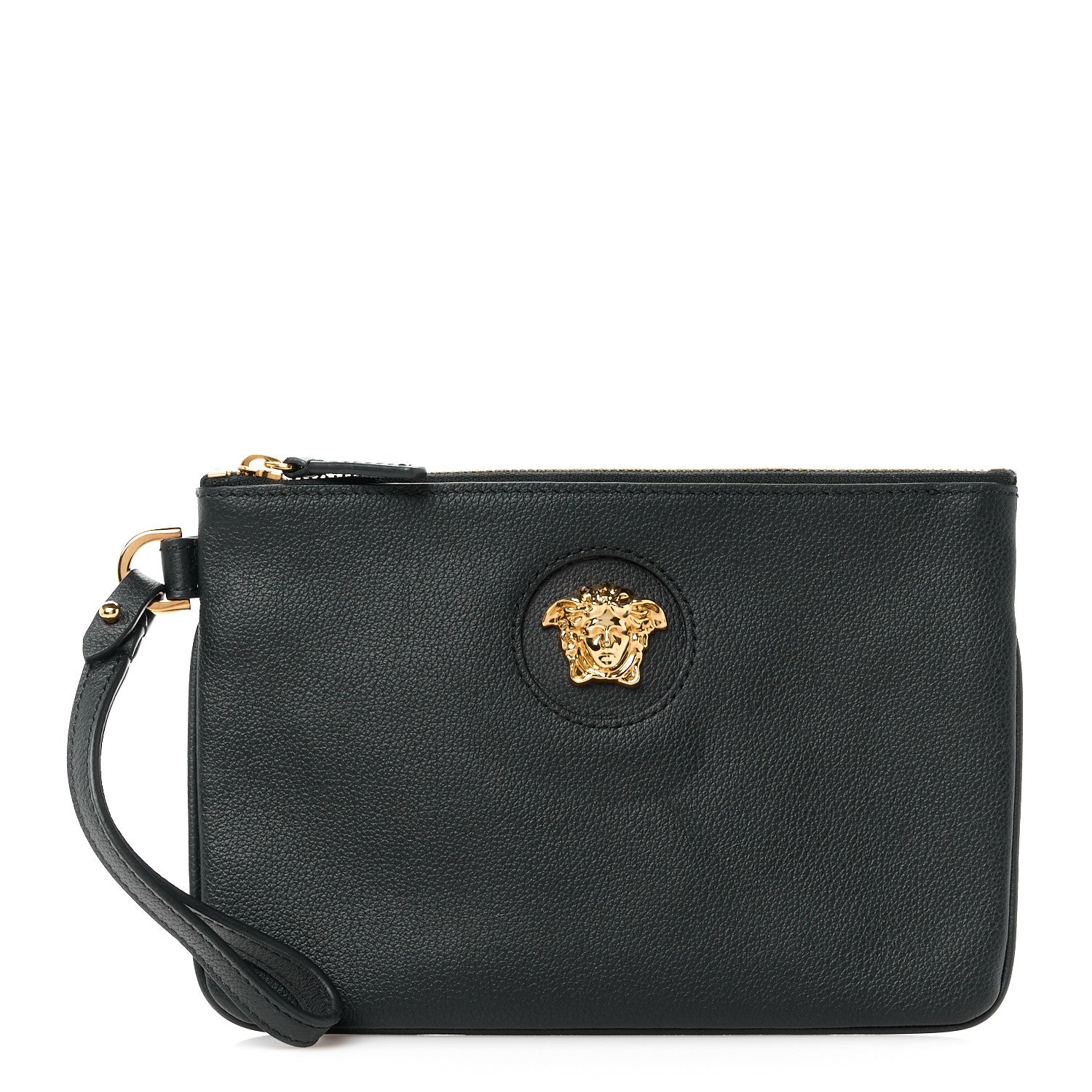 Versace Grained Calfskin La Medusa Pouch Black 1 of 8
