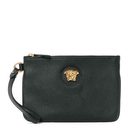 Versace Grained Calfskin La Medusa Pouch Black 1 of 8