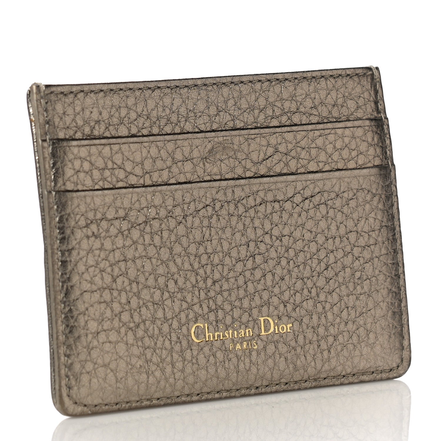 Christian Dior Metallic Grained Calfskin Cannage Diorama Card Holder Gold 3 of 11