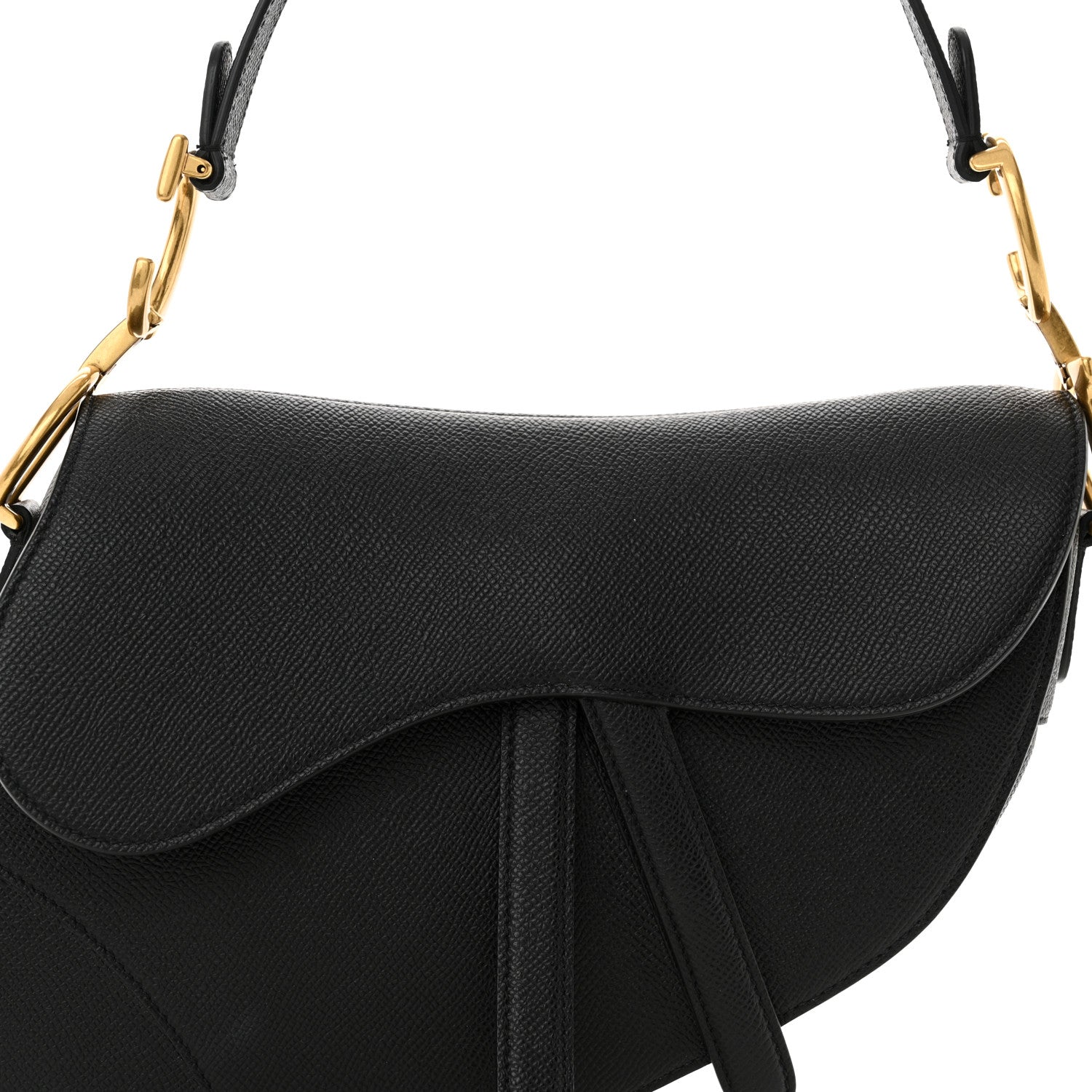 Christian Dior Grained Calfskin Saddle Bag Black 8 of 11
