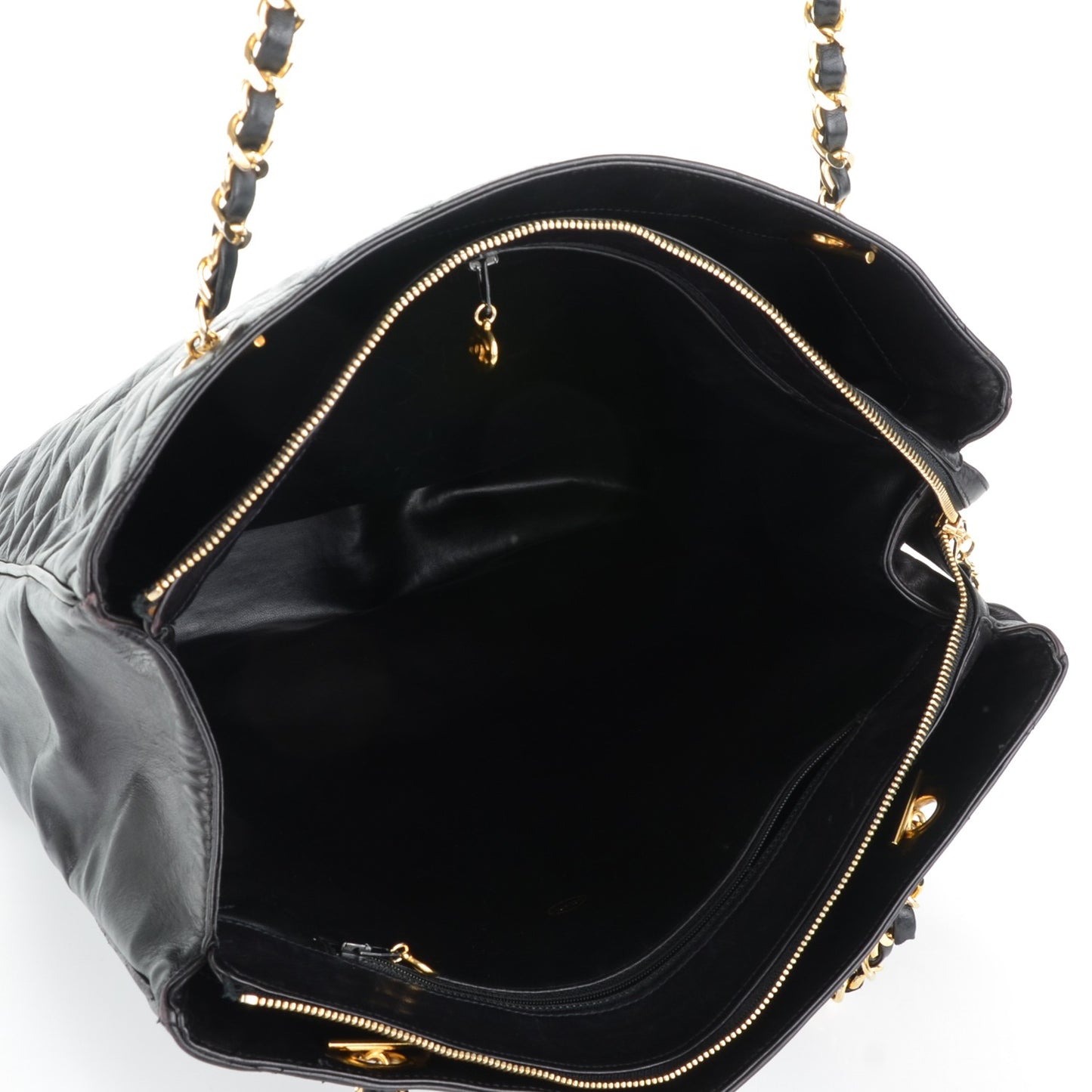 Lambskin Quilted Tote Black
