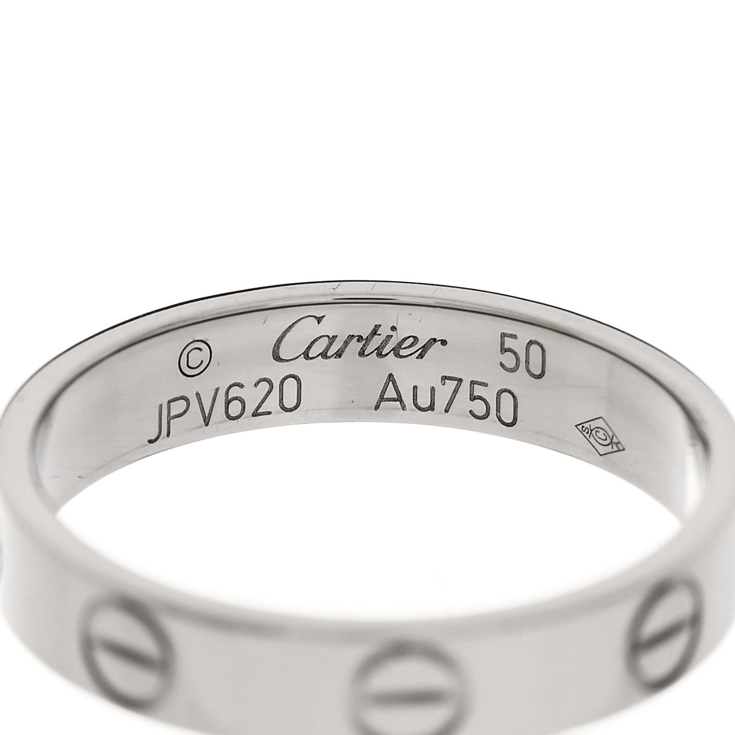 Cartier 18K White Gold 3.5mm LOVE Wedding Band Ring 50 5.25 4 of 4