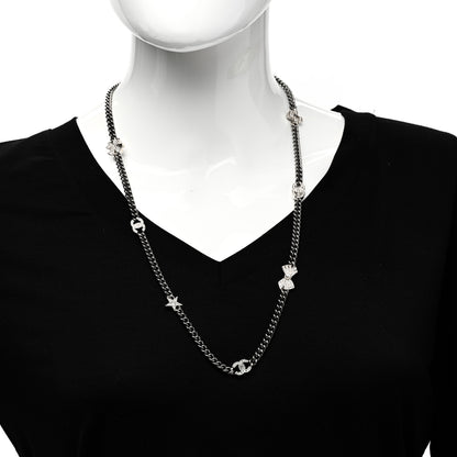 Chanel Crystal Lucky Charms Necklace Silver 2 of 4