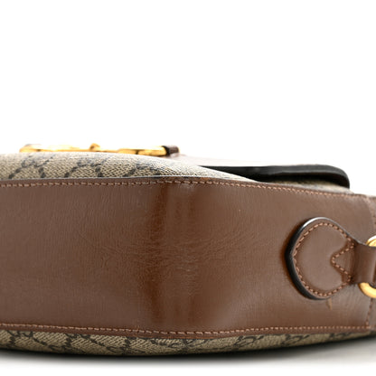 Gucci GG Supreme Monogram Small Horsebit 1955 Shoulder Bag Beige Brown Sugar 10 of 14