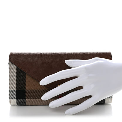 Burberry Vintage Check Grain Calfskin Halton Wallet Tan 2 of 8