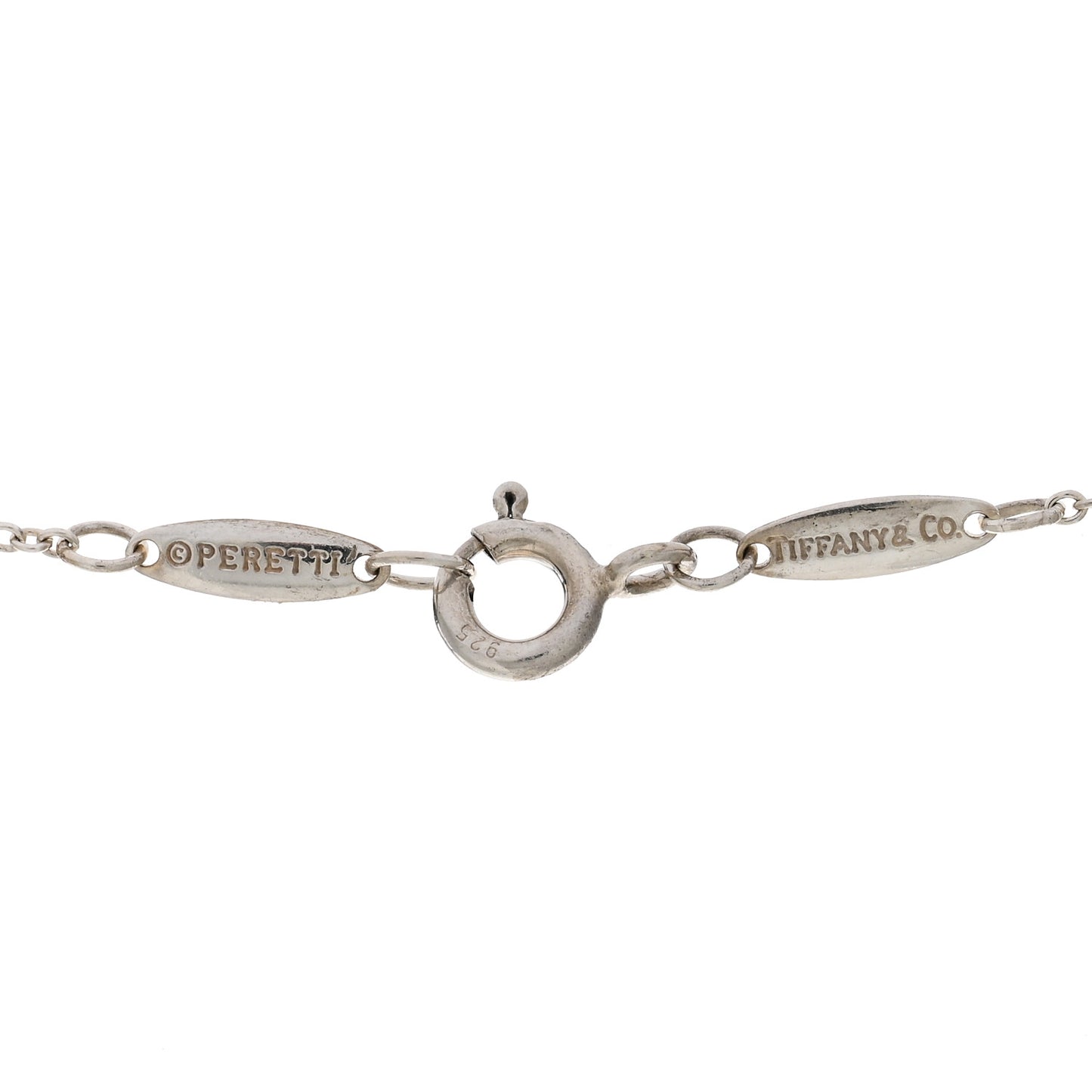 Sterling Silver Diamond Elsa Peretti Letter M Pendant Necklace
