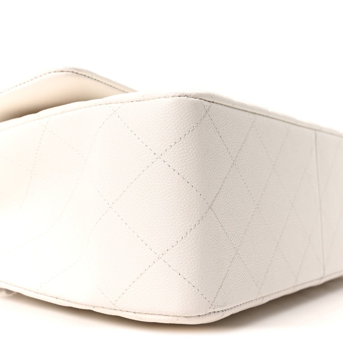 Caviar Quilted Jumbo Double Flap White