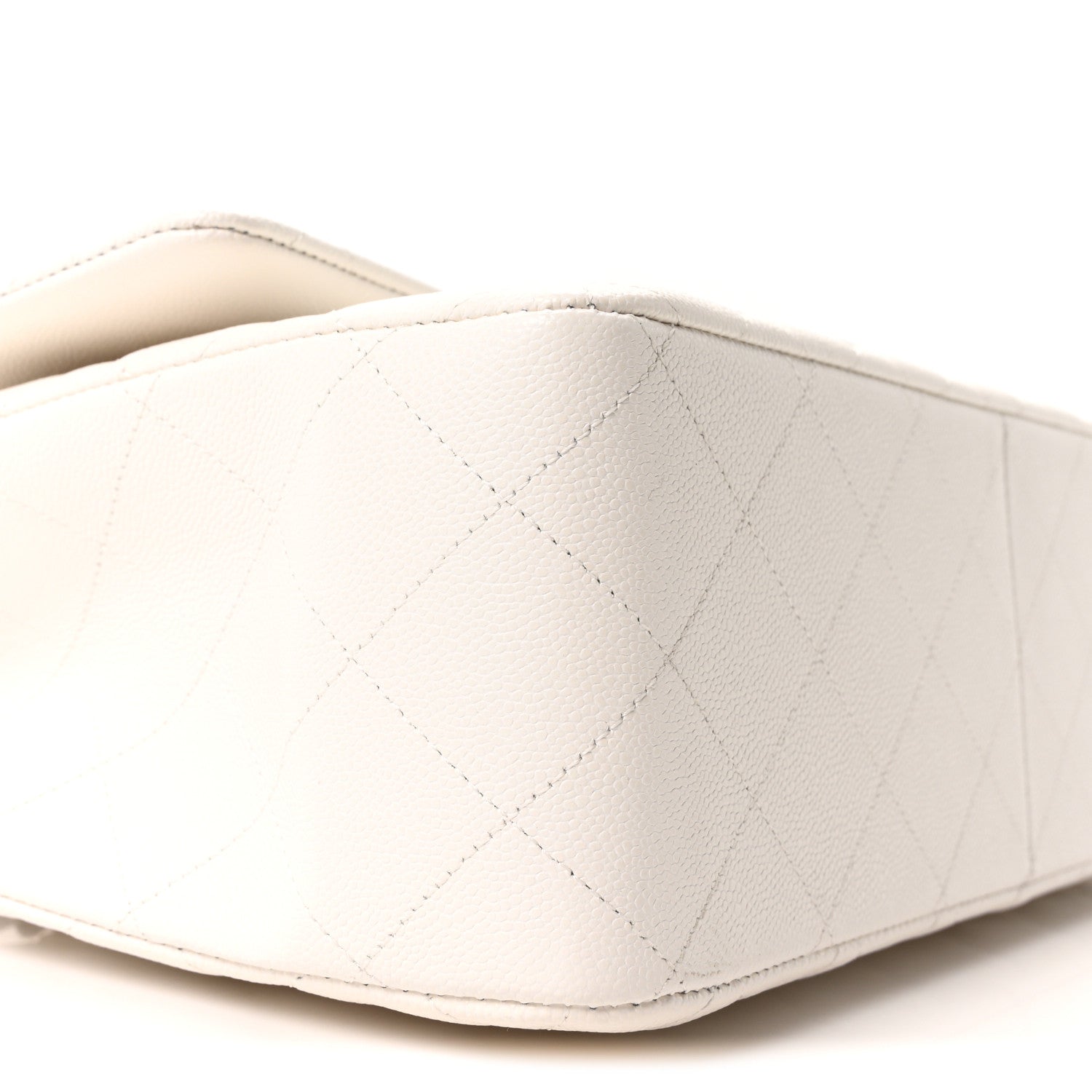 Chanel Caviar Quilted Jumbo Double Flap White 9 of 10