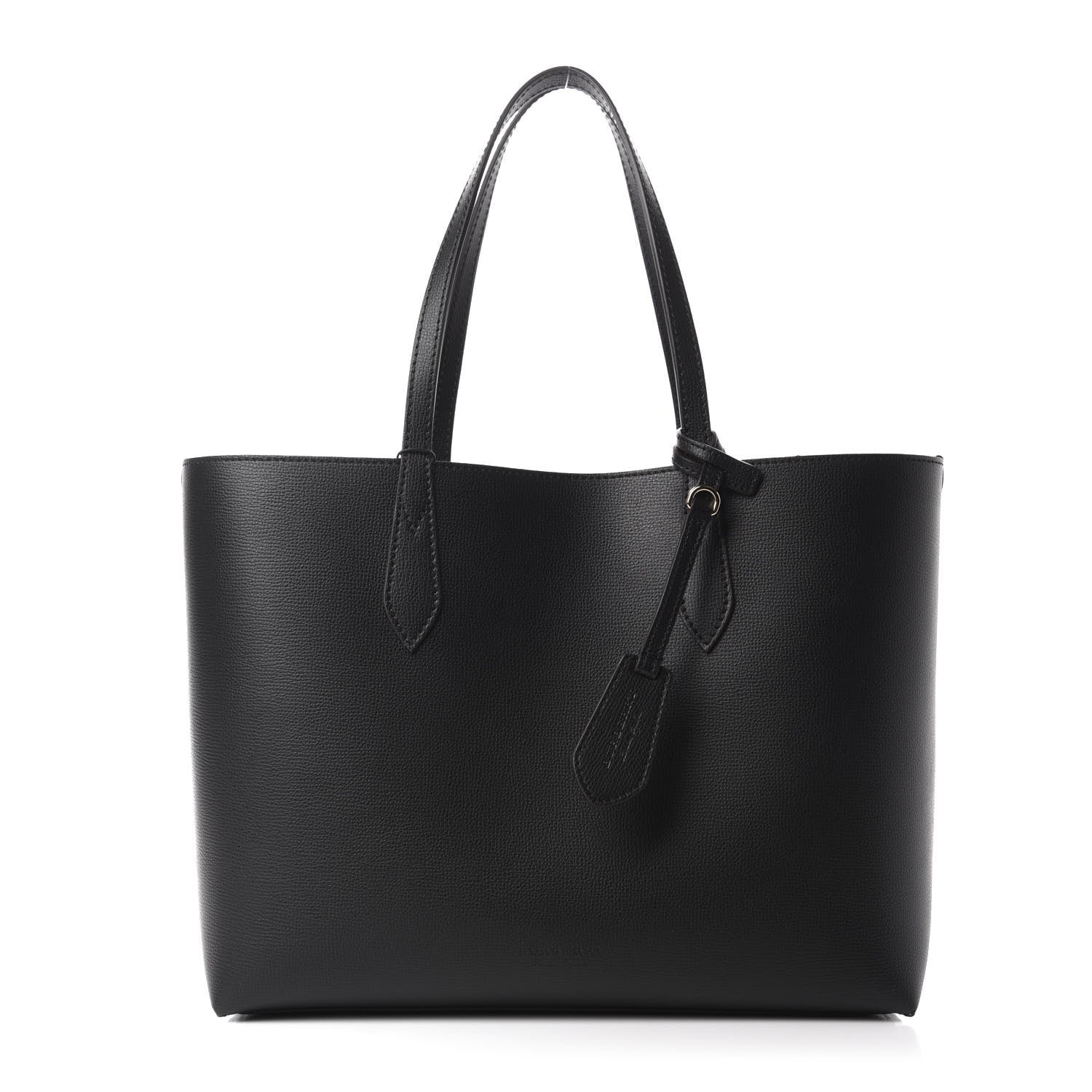 Burberry Grainy Calfskin Haymarket Check Medium Reversible Tote Black 1 of 16