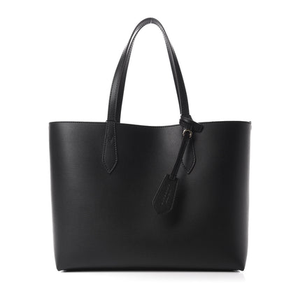 Burberry Grainy Calfskin Haymarket Check Medium Reversible Tote Black 1 of 16