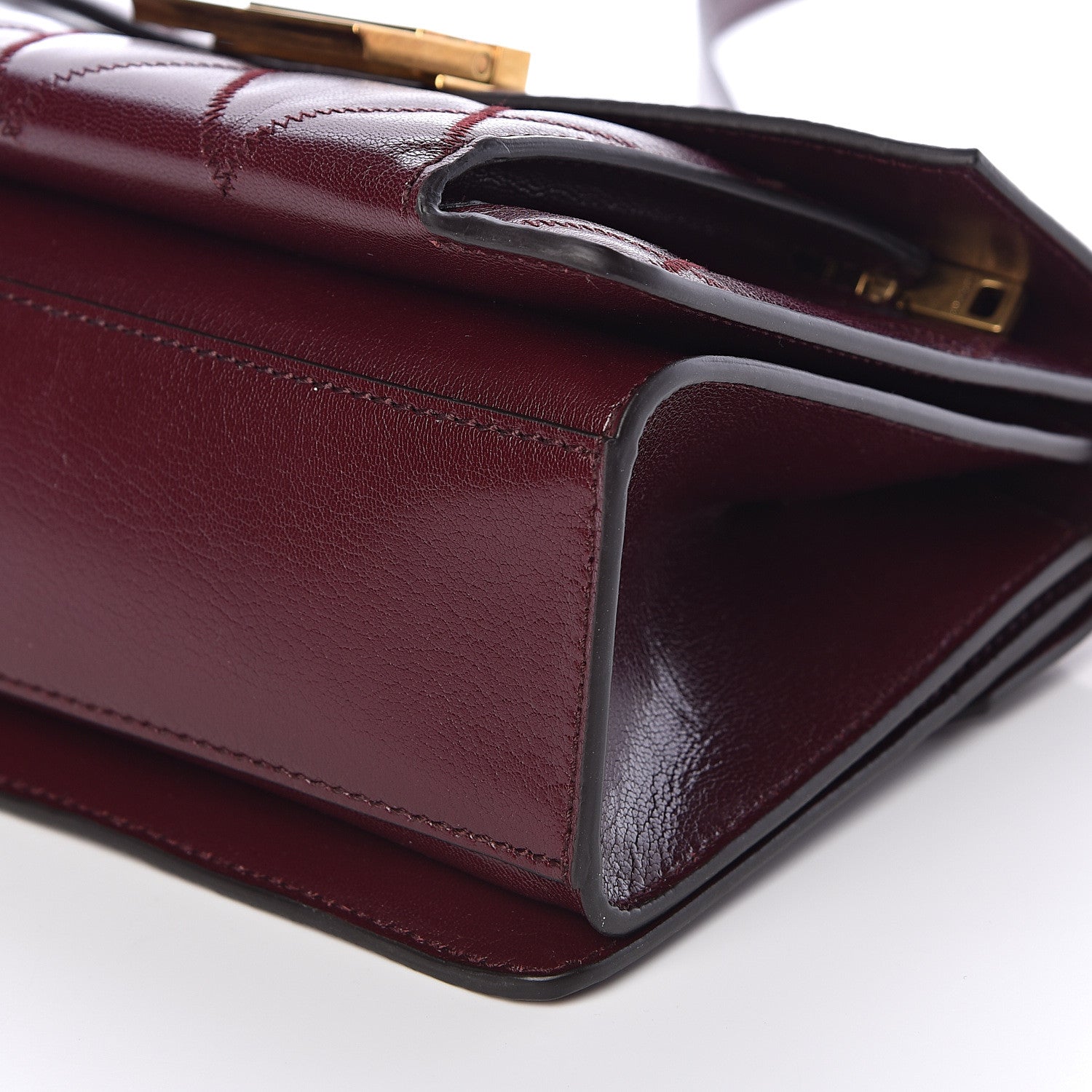 Givenchy Goatskin Quilted Small GV3 Shoulder Bag Aubergine 9 of 9