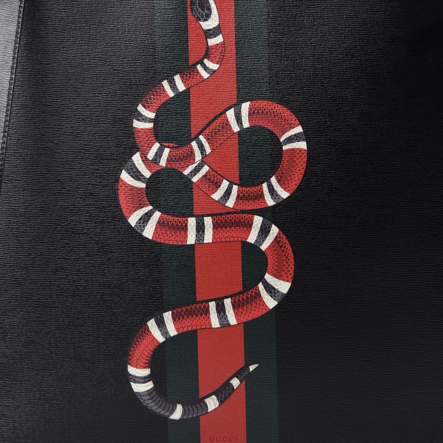 Gucci Calfskin Kingsnake Print Vertical Tote Black 11 of 11