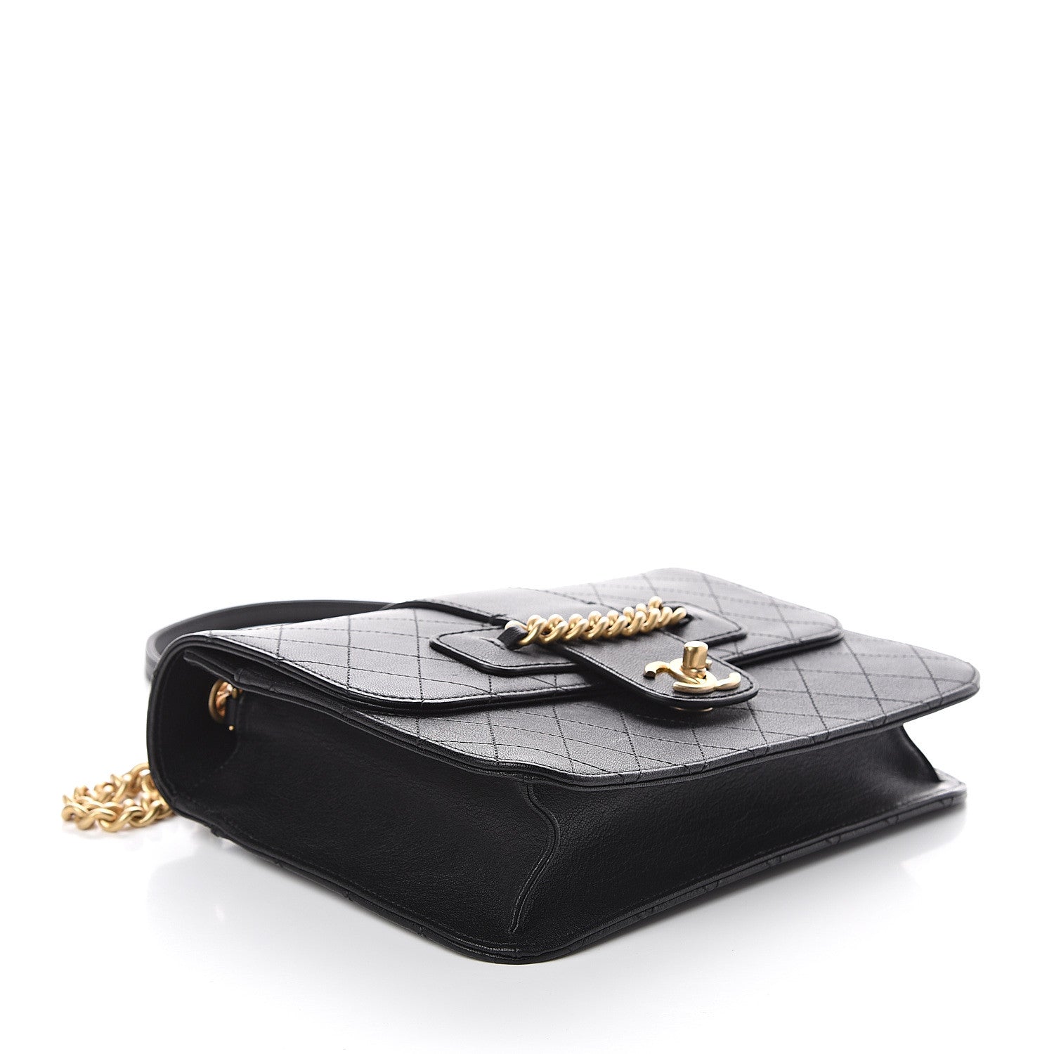 Chanel Goatskin Stitched Flap Bag Black 3 of 9