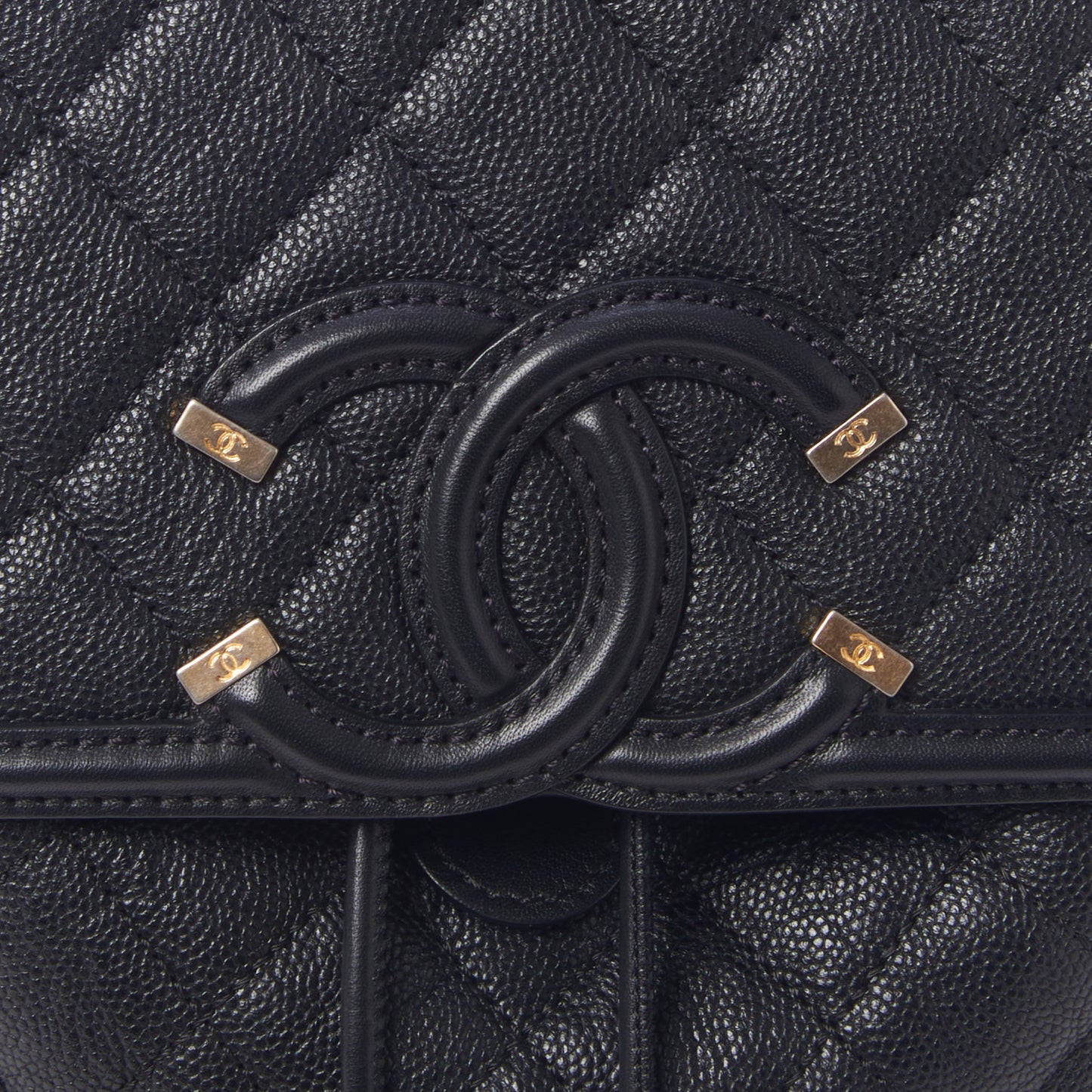 Caviar Quilted Filigree Backpack Black