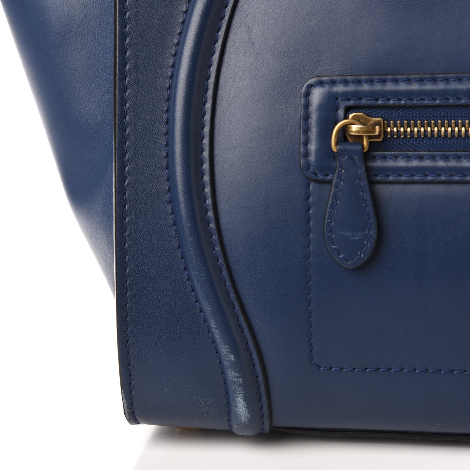 Celine Smooth Calfskin Mini Bi-Color Luggage Ocean Blue 10 of 12