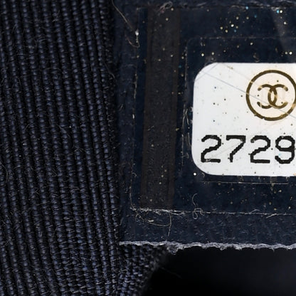 Chanel Lambskin Caviar Lovely Chains Shopping Tote Black Navy 7 of 11