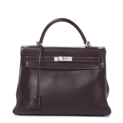 Hermes Evercalf Kelly Retourne 32 Havane 1 of 9