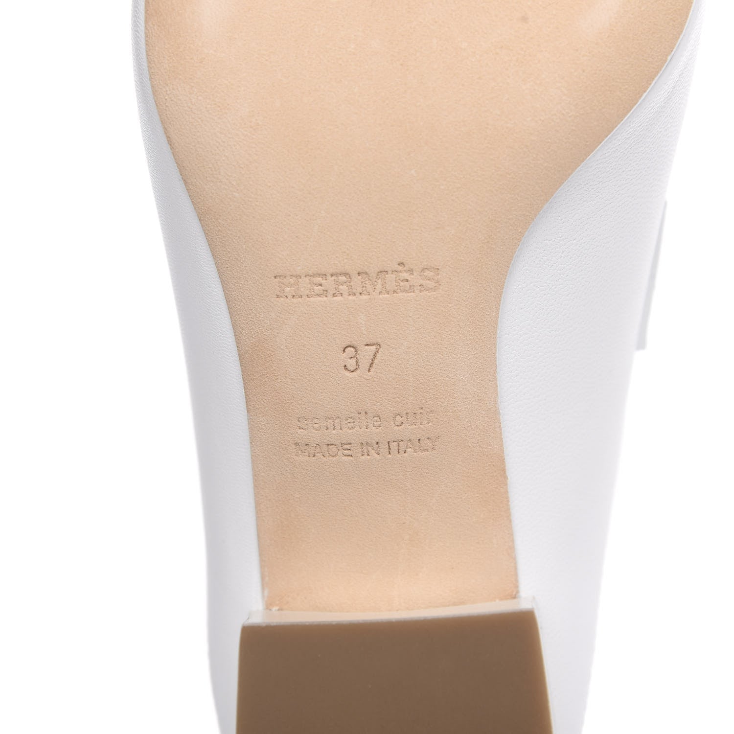 Hermes Goatskin Tuileries Mules 37 White 8 of 9