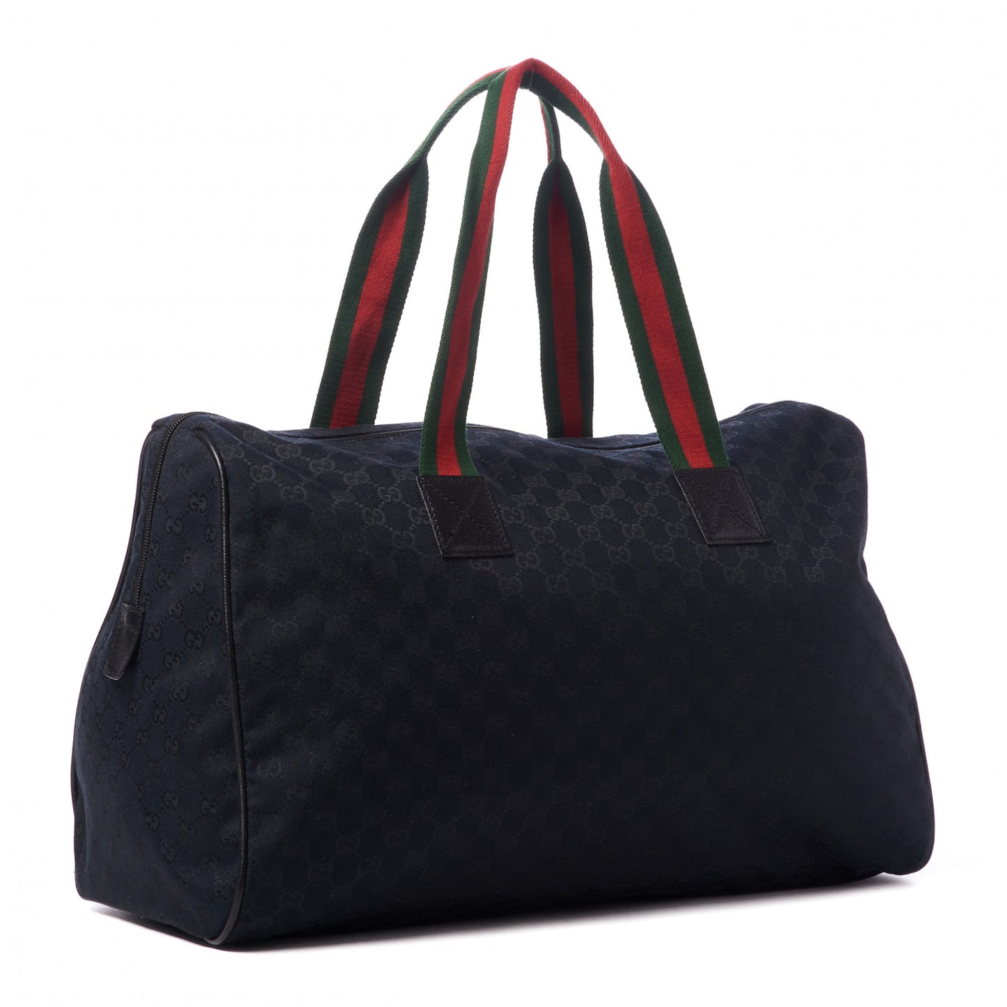 GG Monogram Web Large Collapsible Carry On Duffle Bag Black