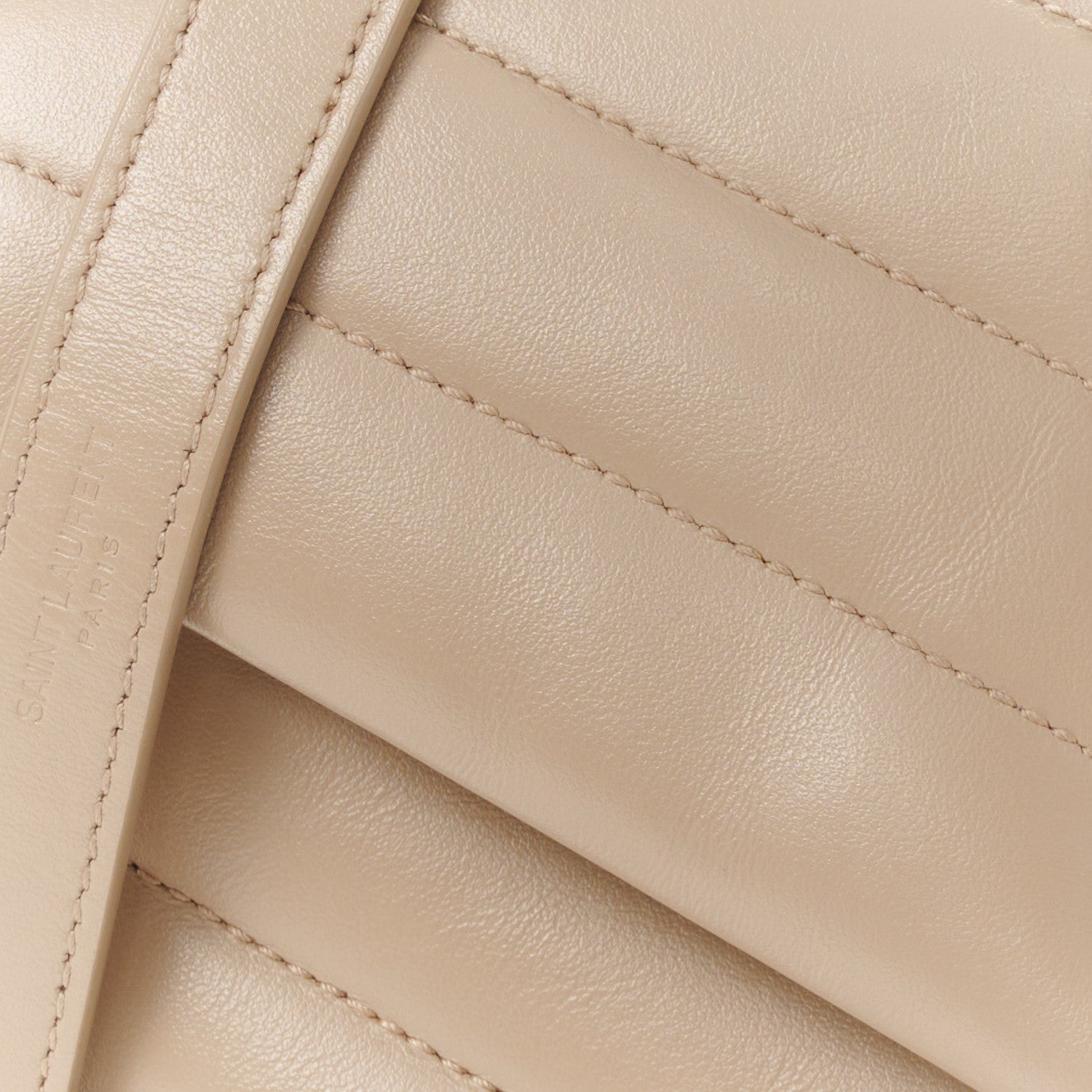 Saint Laurent Calfskin Y Quilted Monogram Small Loulou Chain Satchel Dark Beige 9 of 11