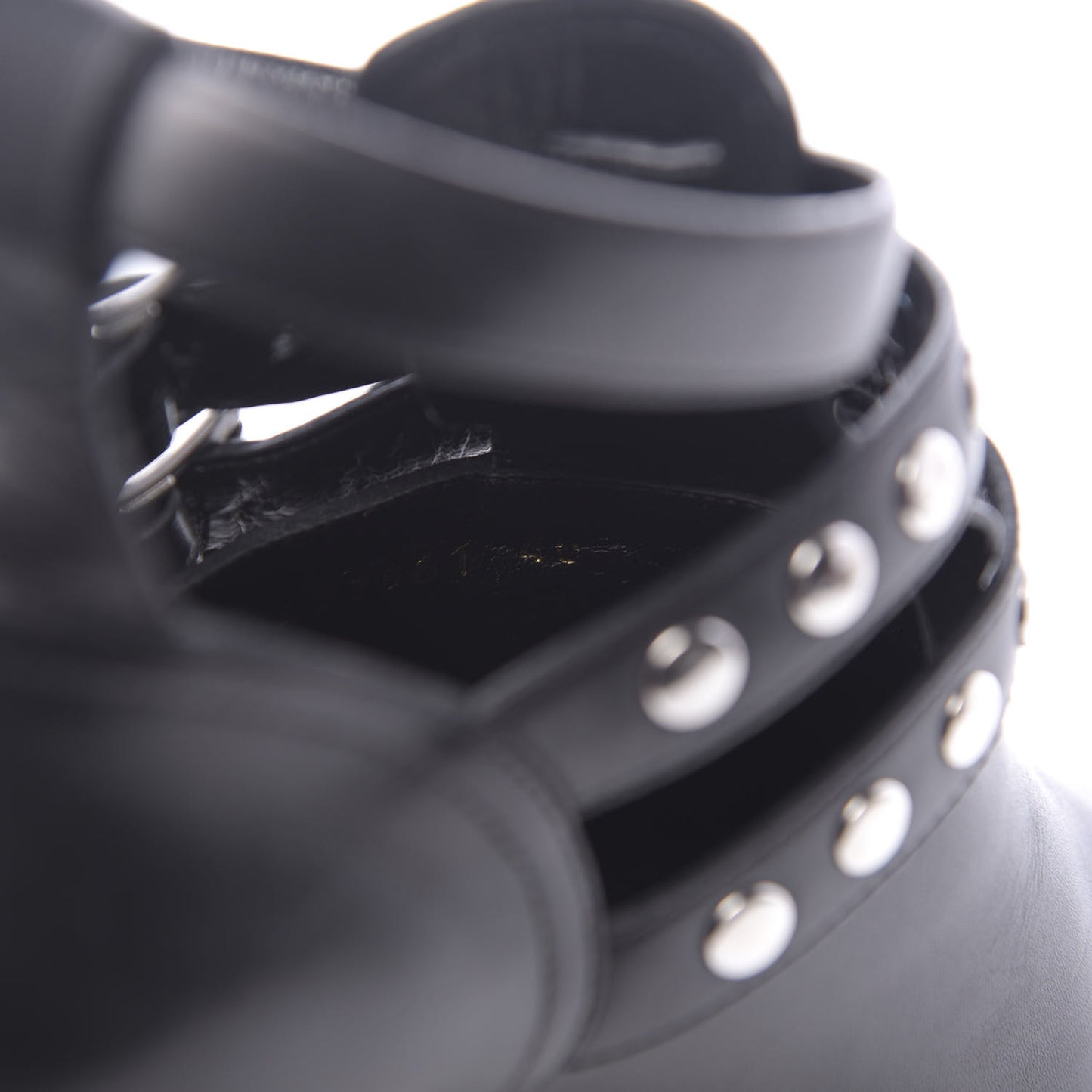 Calfskin Rock Rivet Stud Booties 40 Black