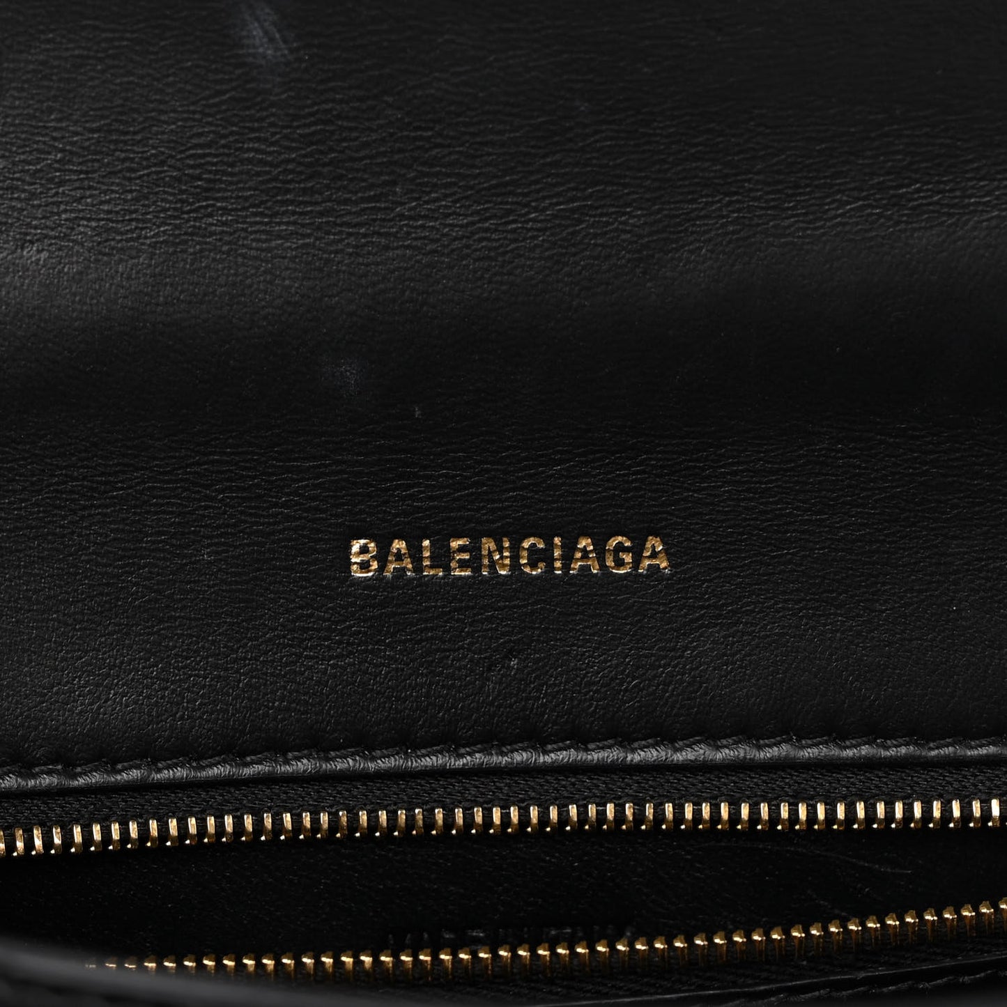 Shiny Calfskin Crocodile Embossed Small Hourglass Top Handle Bag Black