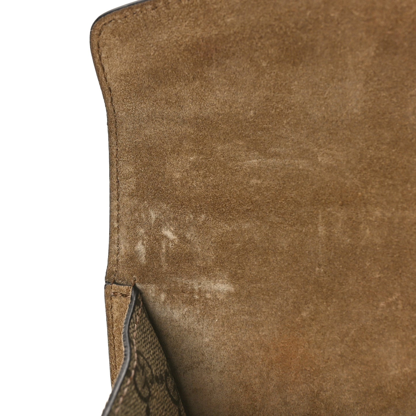GG Supreme Monogram Suede Crystal Small Dionysus Shoulder Bag Beige Ebony Taupe