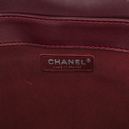 Chanel Patent Large Boy Reverso Flap Burgundy 6 of 9