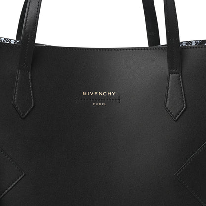 Givenchy Smooth Calfskin Wing Shopper Tote Black White 7 of 9
