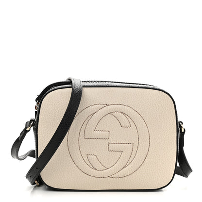 Gucci Dollar Calfskin Bi-Color Small Soho Disco Bag Mystic White Black 1 of 9