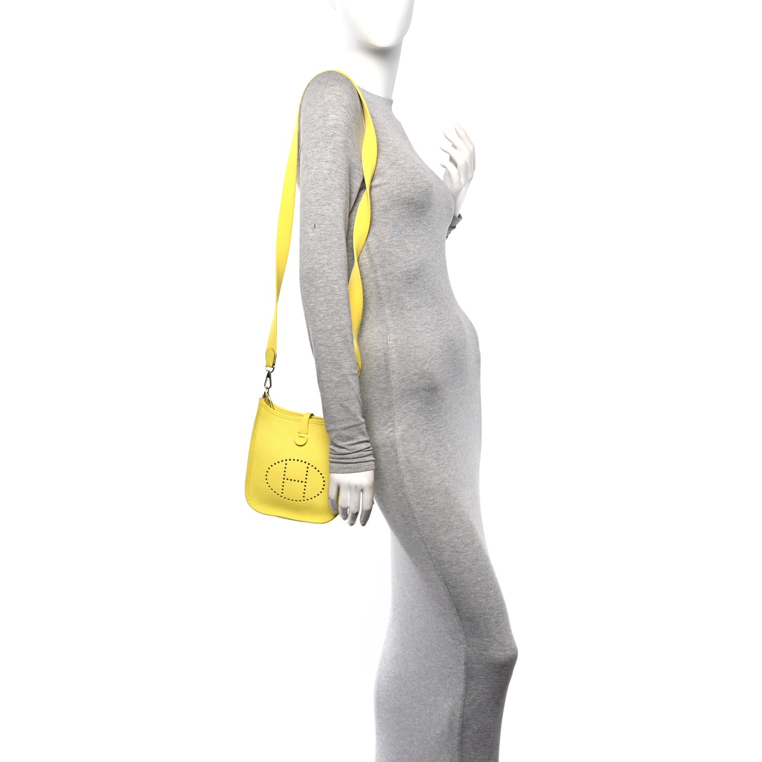 Hermes Taurillon Clemence Evelyne TPM Lime 2 of 10