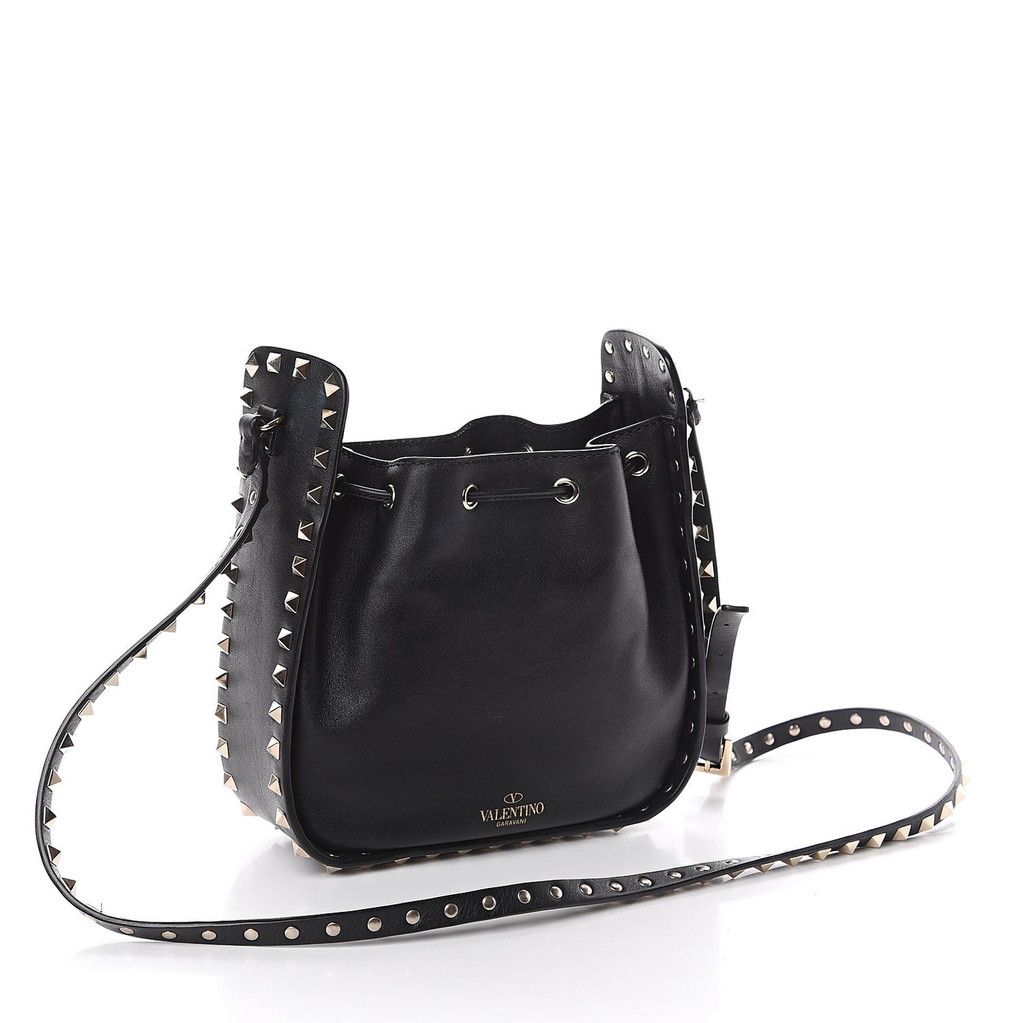 Vitello Rockstud Bucket Bag Black