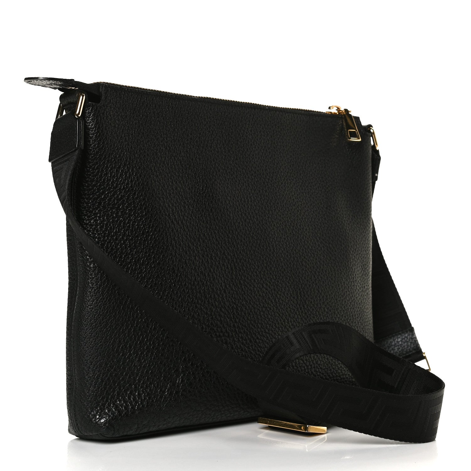 Versace Grained Calfskin Medusa Messenger Bag Black 3 of 13