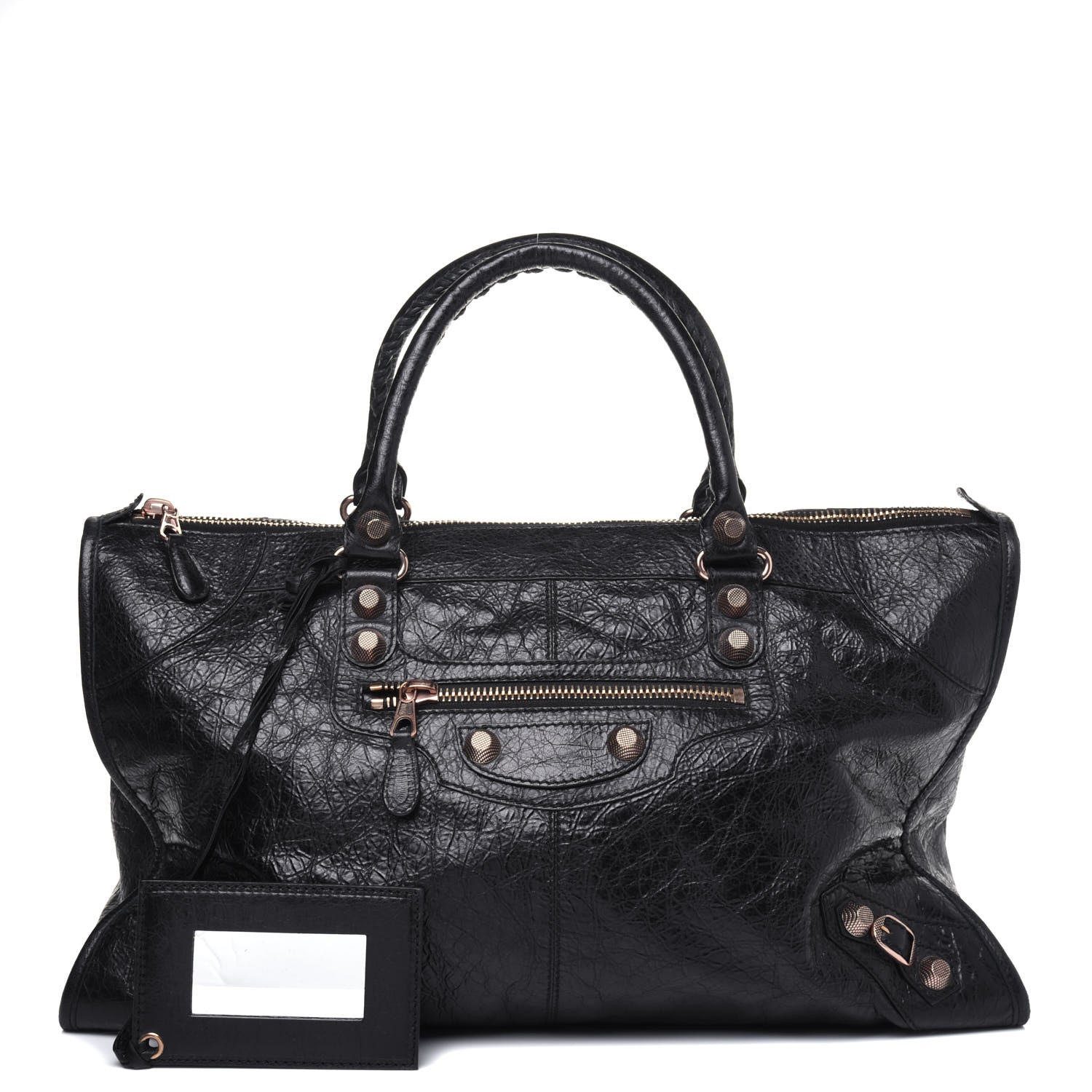 Balenciaga Agneau Giant 12 Rose Gold Hardware Weekender Black 1 of 14