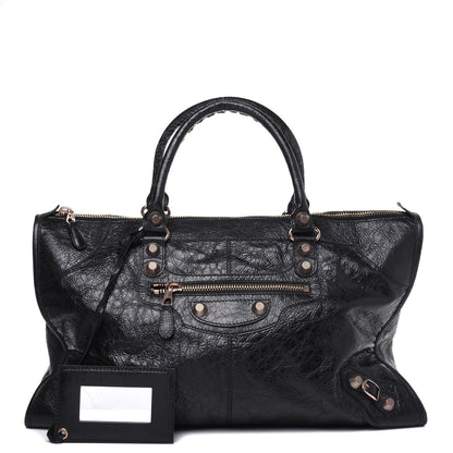 Balenciaga Agneau Giant 12 Rose Gold Hardware Weekender Black 1 of 14