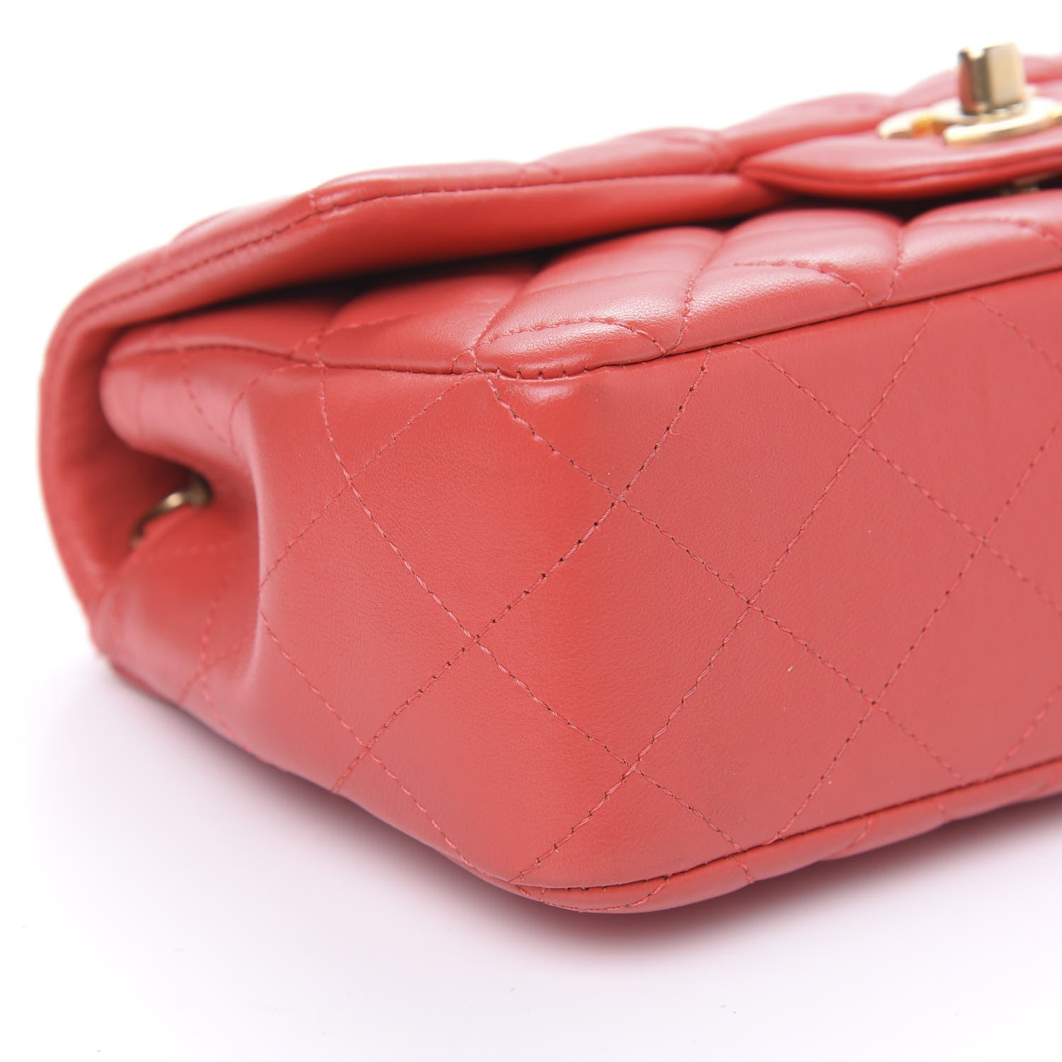 Chanel Lambskin Quilted Mini Rectangular Flap Red 9 of 11