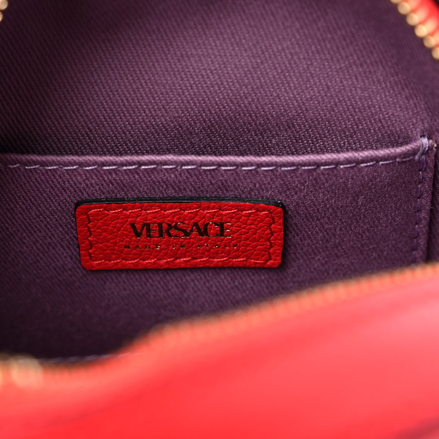 Calfskin La Medusa Round Camera Bag Red