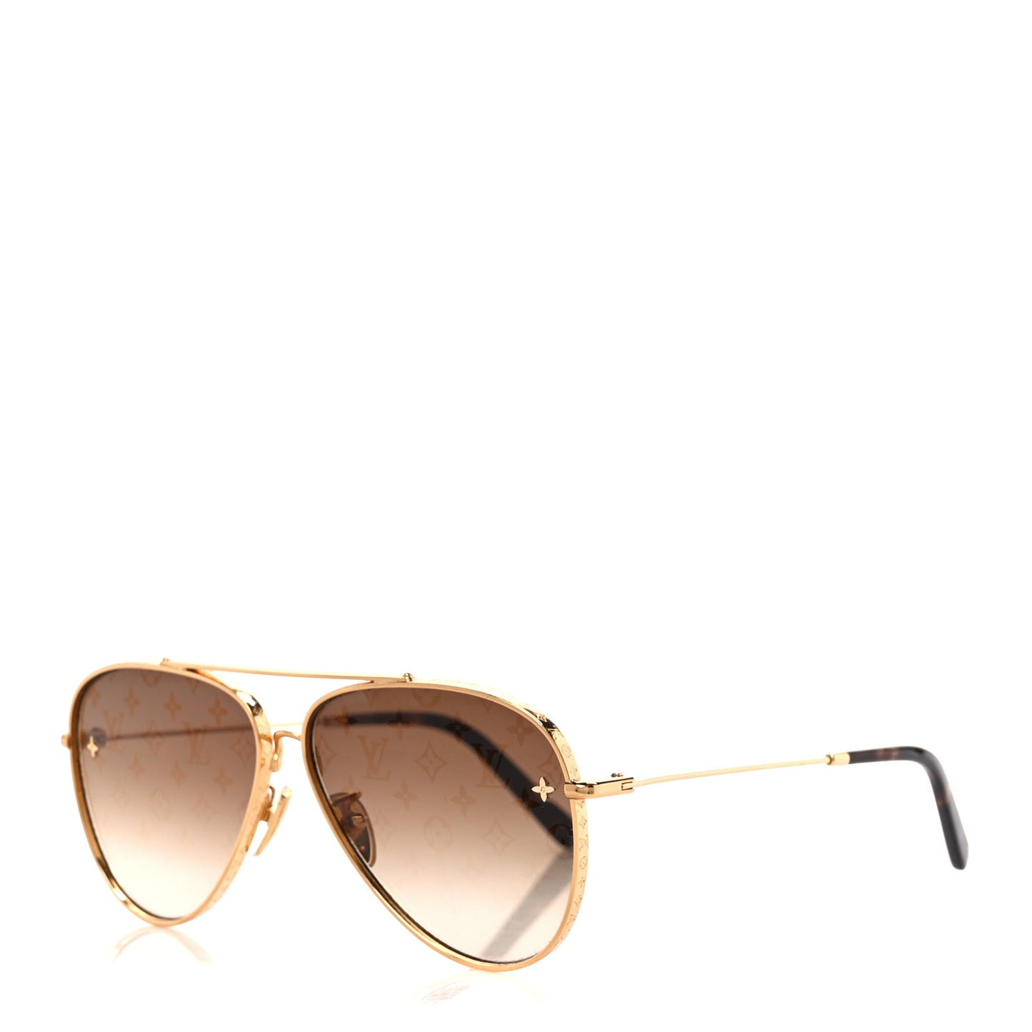 Metal The LV Pilot Sunglasses Z1620U Gradient Brown Monogram