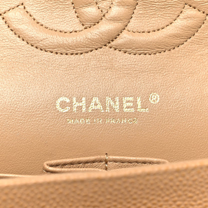 Chanel Caviar Quilted Medium Double Flap Beige 6 of 10