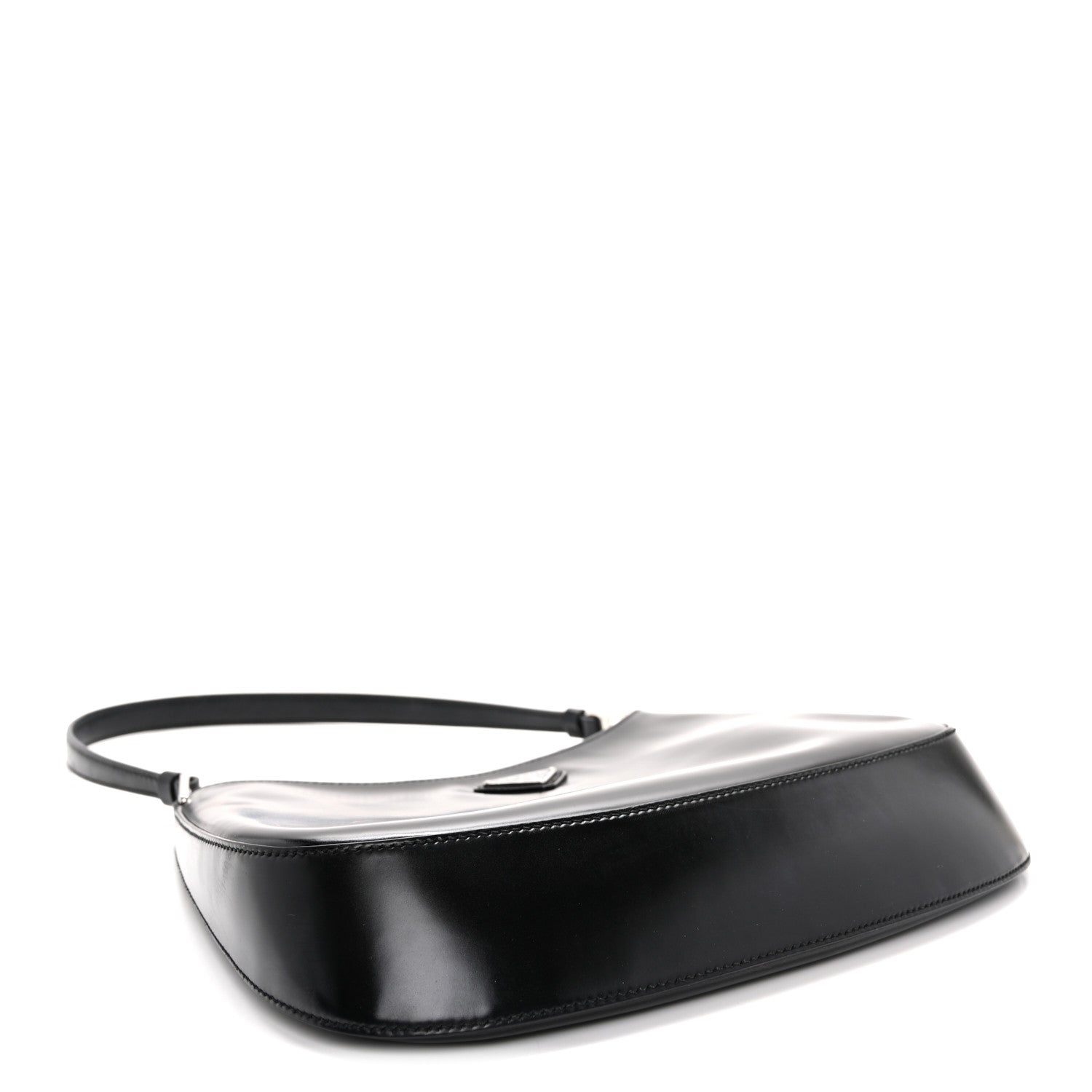 Prada Spazzolato Cleo Shoulder Bag Black 4 of 10