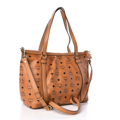 MCM Visetos Medium Essentials Shopper Tote Cognac 3 of 9