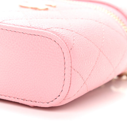 Chanel Caviar Quilted Small Handle With Care Vanity Case With Chain Pink 9 of 9