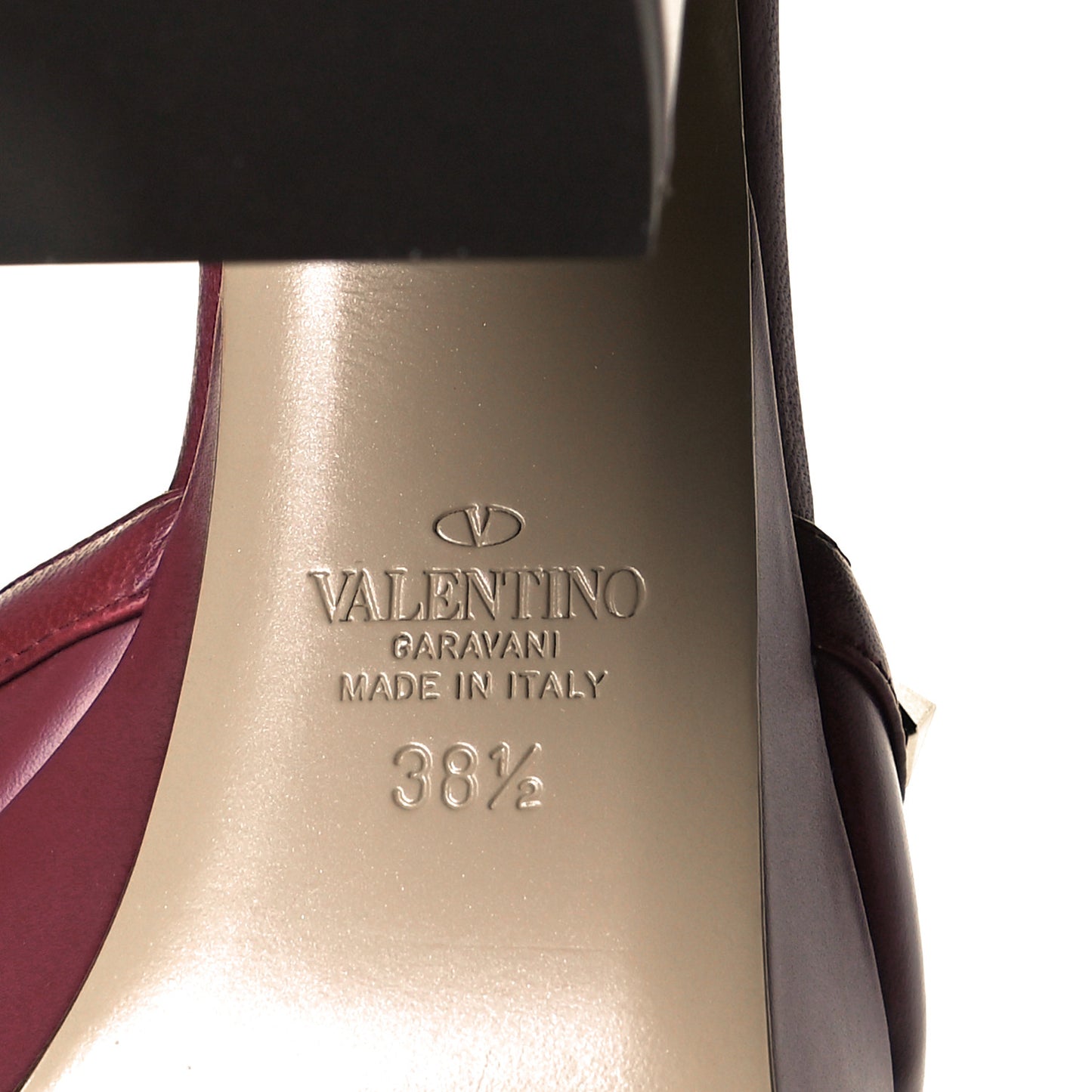 Calfskin Rockstud Platform Sandals 38.5 Cerise