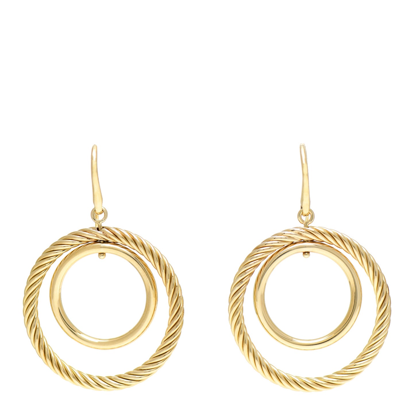 18K Yellow Gold Mobile Circle Earrings