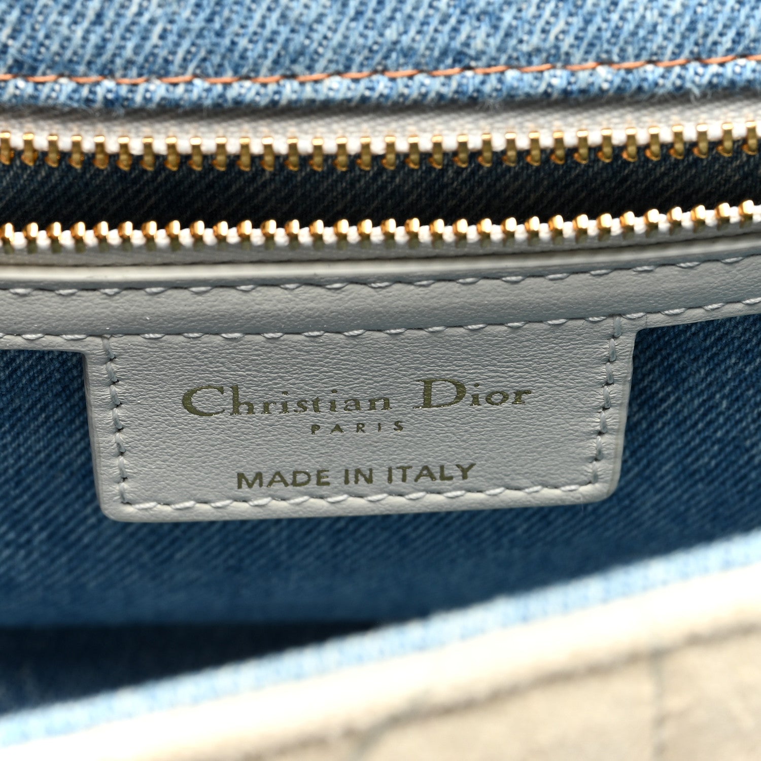 Christian Dior Denim Macrocannage Tie Dye Cannage Small Caro Bag White Blue 6 of 9