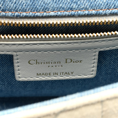 Christian Dior Denim Macrocannage Tie Dye Cannage Small Caro Bag White Blue 6 of 9