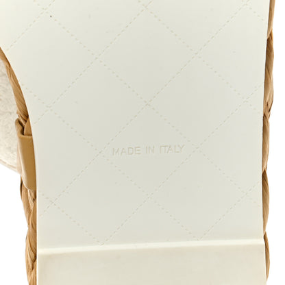 Chanel Terry Cloth Raffia CC Logo Thong Sandals 37 White 8 of 9
